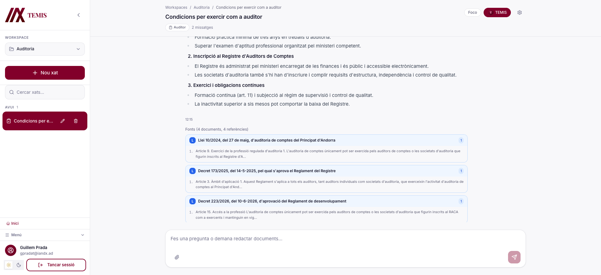 TEMIS - Consulta jurídica amb citacions